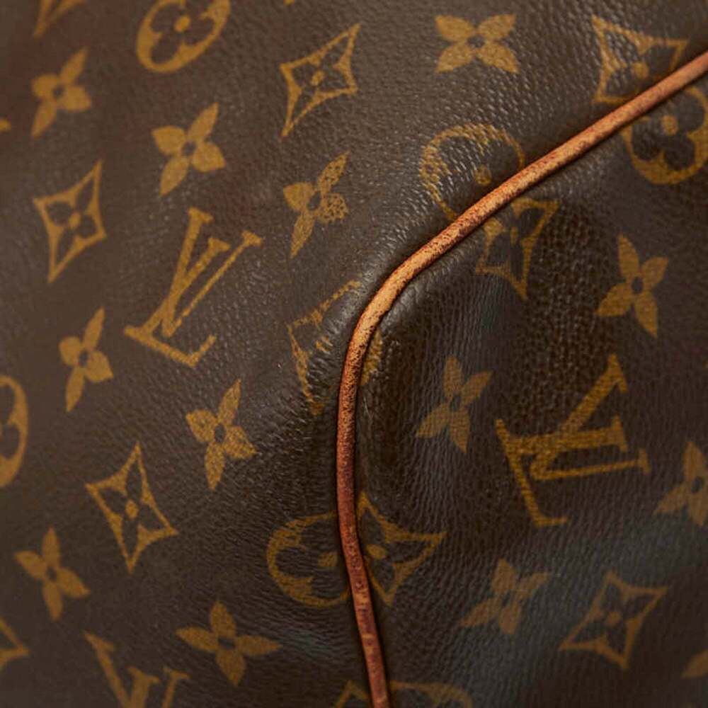 LOUIS VUITTON Authentic Brown Monogram Leather Keepall 55 Boston Bag - Picture 5 of 12